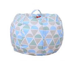 Stofftier Kuscheltiere Aufbewahrung Aufbewahrungstasche Sitzsack Kinder Soft Pouch Stoff Stuhl (One Size, B)