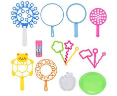 NATUCE Seifenblasen Set, Seifenblasen Set für Kinder, Bubble Toys für Kinder im Freien, Groß und Klein Bubble Toy Set, Bunter Bubble Making für Kinder und Erwachsene im Freien