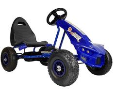 fit4form Kinder Go Kart Super Speed Champion Predator Tretauto Gokart Luftreifen 3-8 Jahre Blau