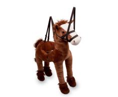 Umhänge-Pferd Maxi, hochwertiges Plüschtier-Pferd für Kinder mit Fell und verstellbaren Trägern für bequemes Reiten