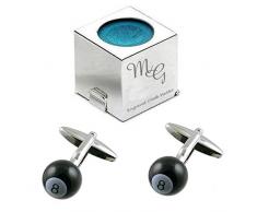 Gravur Pool Kreide Halter Fall Plus Neuheit Pool 8 Ball Manschettenknöpfe mit Select Geschenke Tasche