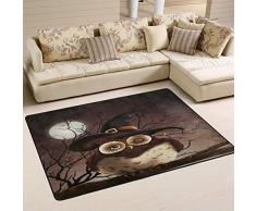 Mnsruu Halloween-Teppich mit niedlichem Eulenmotiv, für Wohnzimmer, Schlafzimmer, 91 cm x 61 cm