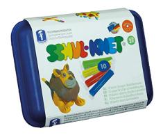Feuchtmann Spielwaren 6280110 - SCHUL-KNET 10 bunte Stangen formstabile Knete 3+, ca. 500 g in wiederverwendbarer Vorratsdose