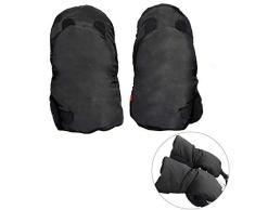 HBF Handmuff Handwärmer Ärmwarmer Muff Handschuhe wasser- und windabweisend, atmungsaktiv Fingerwärmer, Universalgröße für Kinderwagen, schwarz (Trennt)