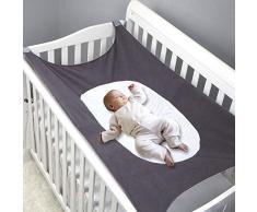 MQUPIN Baby-Hängematte für Babybett, erweitertes Design mit 4 stabilen Sicherheitsschnallen, atmungsaktiv, hautfreundlich, Netzstoff, faltbar, waschbar, Schlafkomfort