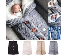 Unisex Baby Schlafsack, Bag Schlafsack Winter-Abnehmbare Ärmel Baby Kids Kleinkind Dicke Strick Weiche warme Fleece Decke Swaddle Schlafsack Schlafsack Kinderwagen für Babys 0-18 Jahren (grau)