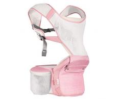 YUMEIGE Babytragen Hüftsitzlast der Babytrage 20 kg 20 Klassischer Babytragenrucksack 0-36 Monate ， Rucksack und vordere Babytragetasche Oben up Taillenumfang 22,8-49,2 Zoll (Color : Pink)