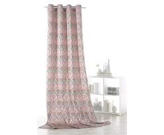 Fashion&Joy Ösenschal Gardine Vorhang Barock Ornamente Farbverlauf modern Blickdicht pink-grau HxB 245x140cm Dekoschal chic ÖKOTEX GESUND WOHNEN Typ359