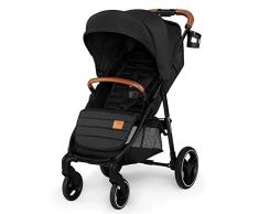 Kinderkraft Kinderwagen GRANDE 2020, Kinderbuggy, Liegebuggy, Sportwagen, Großer und Bequemer Buggy, Zusammenklappen mit Schlaffunktion, Große Bude mit Allradaufhängung, Geräumiger Sitz, Schwarz