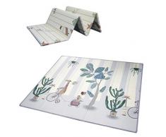 Baby-Spielmatte, faltbarer XPE-Schaumboden, rutschfest, extra groß, wendbare Doppelseiten, wasserdicht, tragbar, für Innen- oder Außenbereich, nicht giftig, bunt (180x200x1.5cm)