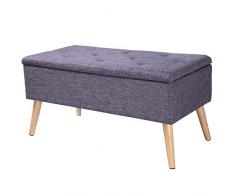 WOLTU Sitzbank Sitztruhen Aufbewahrungsbox, Polsterbank aus Leinen Truhe, Truhenbank Polsterbank, 79,5x39,5x40CM(BxTxH), Hellgrau, SH28hgr