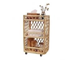 Rack-Rack Trolley, Rattan Rack Schöne Und Bequeme Wohnzimmer Esszimmer Küche Studie Rack, Holz, 2 Größe Kinderwagen Rack (Size : 44.5 * 34 * 74cm)