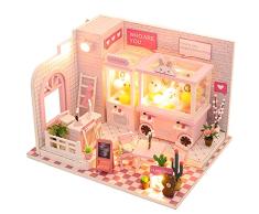 DIY Holzpuppenhaus, Handwerk Miniatur montieren Modell, Puppe Maschine, Dekoration Urlaub Geburtstagsgeschenk