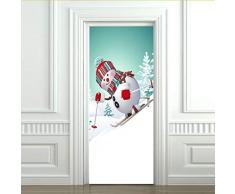 Kyzaa Weihnachten Türaufkleber Weihnachten Kinderschlitten Self Adhesive Abnehmbare Aufkleber Auf Den Türen Decken Schlafzimmer Tür Aufkleber