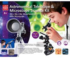 EDU-TOYS Teleskop und Mikroskop Set für den Einstieg in Kosmos und Mikrokosmos Extrahandlupe