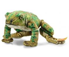 Steiff 056536 Original Plüschtier Froggy Frosch, National Geographic Kuscheltier ca. 12 cm, Markenplüsch mit Knopf im Ohr, Schmusefreund für Babys von Geburt an, grün