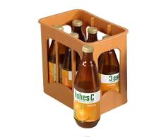 cama24com Kaufladen Zubehör Hohes C Getränkekiste mit 6 Flaschen Orangensaft für den Kaufmannsladen oder Marktstand mit Palandi® Sticker