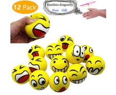 MIMIEYES Emoji Gesicht Squeeze Bälle, Finger Übung / Stress Relief Emotionale Spielzeug (12 Stück)