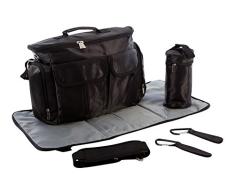 BTR Baby Wickeltasche mit Wickelunterlage, Flaschenhalter & 2 Buggy Clips fur Kinderwagen