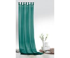 Fashion&Joy - Schaufenschal Voile Petrol HxB 245x140 cm - transparent einfarbig - Dekoschal türkis Gardine Typ418