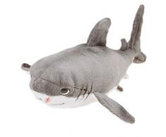 Bauer Spielwaren Blickfänger Hai Plüschtier: Naturgetreues Kuscheltier, extraweich, ideal auch als Geschenk, 30 cm, weiß-grau (14062)