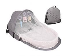 Tragbare Babybett Faltbare Stubenwagen Neugeborenes Baby Reisebett Stubenwagen Nest Schlafen Pod Infant Lounger Sleeper Krippe mit Baldachin, Moskitonetz Schlafkorb Mit Spielzeug (5 Farben)