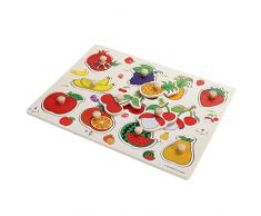 Holz Steckpuzzle Obst Früchte Pädagogisches Puzzle Spielzeug Steckpuzzle Spielzeug und Spiele für Kinder Baby Kleinkinder