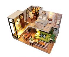 Ardentity Miniatur DIY Puppenstube Holz, Puppenhaus DIY Dollhouse Kit Modell Romantischer Nordic, Kreativ Geburtstag Weihnachts Geschenk