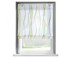 BAILEY JO Ösenrollo Wellen Druck Design mit U-Haken Raffrollo Voile Transparent Vorhang