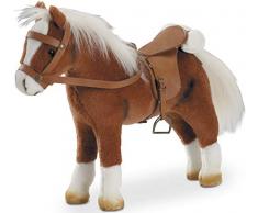 Götz 3401099 Springturniersieger Pferde-Puppe (Stockmaß 27 cm) - 33 cm hohes Plüschpferd für Stehpuppen - mit Sattel, Zaumzeug und Picknickdecke