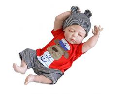 iCradle Silikon Ganzkörper Silikon Baby Puppe Weiche 18 Zoll / 23 Zoll Reborn Babypuppe Look Echte Nette Lebensechte 45cm/57cm Baby Doll Toddler Junge (18/45cm)