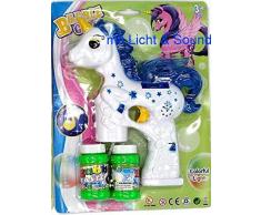 Fun Trading Seifenblasen Pistole Bubble Gun Einhorn LED mit Licht