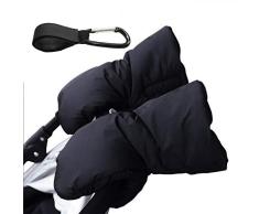 Kinderwagen-Handschuhe, Kinderwagen-Handmuffe, Thermo-Fleece-Handwärmer, Kinderwagen-Handwärmer, wasserdicht, Frostschutz, extra dick und atmungsaktiv, für alle Kinderwagen und Buggy, Schwarz