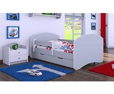 HB Kinderbett mit Matratze und Bettkasten - NEU Grau (160x80)