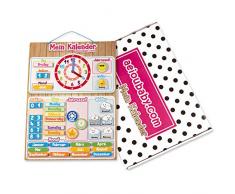 MAGNETISCHE KINDER-KALENDERUHR, Lernspiel Datum Wetter und Zeit für Wand oder Kühlschrank, 43x32cm. Ideale Box als Geschenk zum Kindergeburtstag in der Schule oder im Kindergarten (Deutsch)