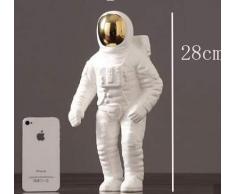 Wuqing Abstrakte Figur Moderne Astronautenskulptur Keramikfigur Statuette Raumfahrer Abstrakte Statue Wohnaccessoires Zubehör Bastelfigur Dekor, L