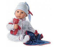 Götz 1161034 Cookie Blue Spots Puppe - 48 cm große Babypuppe mit braunen Schlafaugen, ohne Haare und einem Weichkörper - 6-teiliges Set