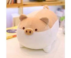 ZYYJG Kreatives Simulationskissen Fluffy Plüsch Schwein Puppe Fett Schweinchen Langes Schwein Kissen Tierische Kuschelschweine Schlafgefährte Braun/Pink Kinderfreunde Geschenk 50cm Braun