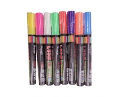 Peanutaod 8pcs / Set 6MM Students Schule Zubehör Neon flüssige Kreide Fluorescen Marker Pen Board Glas Sign Pen Chalk Sets