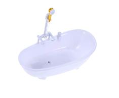 STOBOK Elektrische Puppe Badewanne Wasser Sprühen Schwimmbad mit Sprayer Kunststoff Badewanne Diy Puppenhaus Zubehör (Keine Batterie) (Weiß)