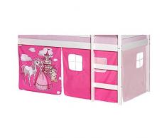 IDIMEX Vorhang Gardine Bettvorhang Prinzessin zu Hochbett Rutschbett Spielbett in pink/rosa Schloss