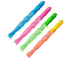 Markenlos 4 x Bunte Seifenblasenschwerter Stab Meerjungfrau Seifenblasen 27 cm Schwert