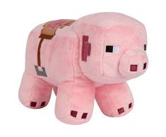 Minecraft 8741 Adventure Plüsch-Schwein mit Sattel, Rose, 25,40 cm