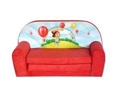 FORTISLINE Kindersofa Mini zum Aufklappen Girl Red W386_08