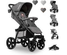 Lionelo Annet Buggy mit Liegefunktion Kinderwagen klein zusammenklappbar Eva-Schaum-Räder Moskitonetz Fußdecke Getränkehalter Korb (stone)