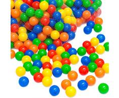 LittleTom 50 Bunte Bälle für Bällebad 5,5cm Babybälle Plastikbälle Baby Spielbälle