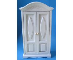 Vega Minis Kleiderschrank Weiss 2 Türen Puppenhausmöbel Miniaturen 1:12