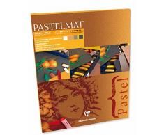 Clairefontaine 96008C Zeichenblock Pastelmat (12 Blatt, 30 x 40 cm, 360 g, mit 4 transparenten Trennblättern, Spezielkarton ideal fur Pastell und Kreide) braun, anthrazit, weiß und hellbraun