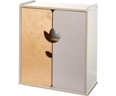 HABA 304861 - Puppenschrank Tulpentraum, Zubehör für alle HABA-Puppen, mit Tulpendekor, inklusive 1 Einlegeboden, 1 Stange und 3 Kleiderbügel, ab 18 Monaten