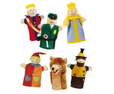 roba Kasperlefiguren aus Stoff, Handpuppenset 6-fach, Kinder Kasperpuppen für Puppentheater & Rollenspiel